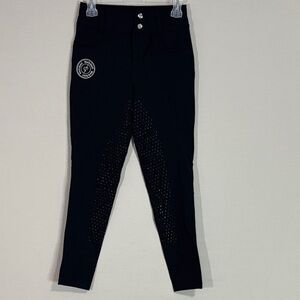 Blackheart Equestrian Riding Breeches Black XS Knee Grip NWT